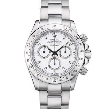 Aaa replica 80297 White Steel Daytona Rolex Swiss Bracelet Stainless Dial 0627